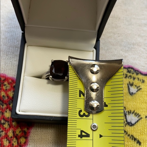 EUC Garnet Cushion Cocktail Ring .925 - Picture 6 of 7